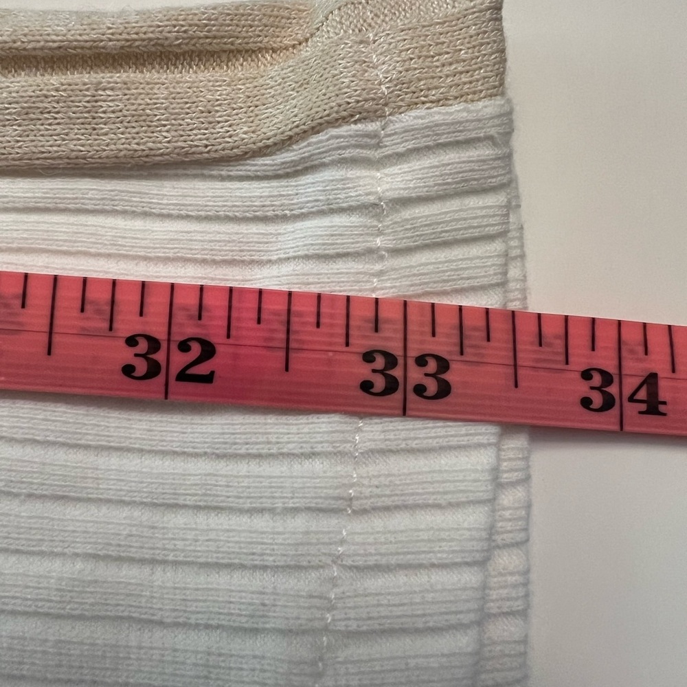 Zara ribbed pants leggings NWT cream w/ beige stripe down outseams 13/14 junior - Picture 10 of 12